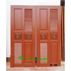 ประตูห้องน้ำไม้สัก รหัส  N10